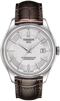 Zegarek męski Tissot na pasku skórzanym Ballade Powermatic 80 T108.408.16.037.00 z mechanizmem automatycznym. ✓.jpg