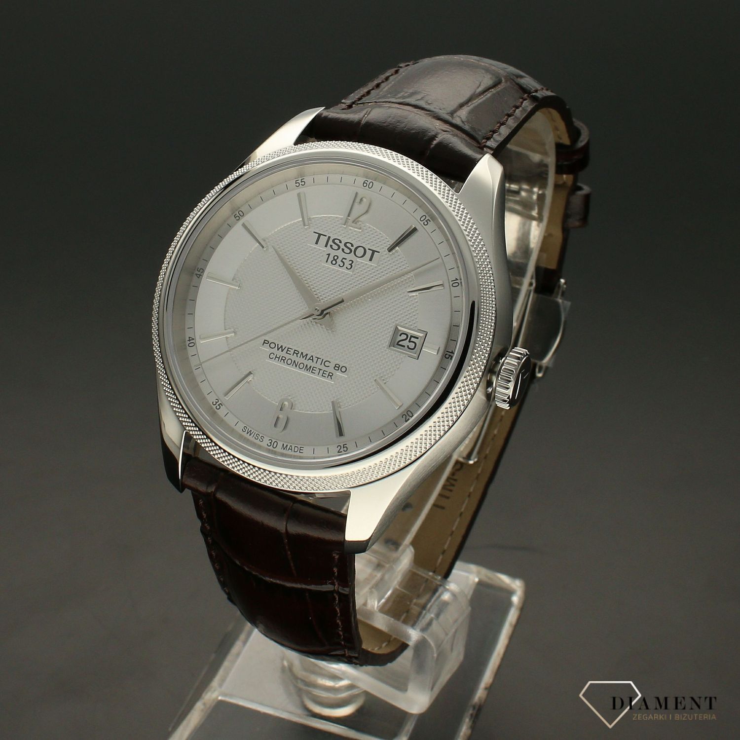 Zegarek męski Tissot na pasku skórzanym Ballade Powermatic 80 T108.408.16.037.00 z mechanizmem automatycznym. ✓.jpg