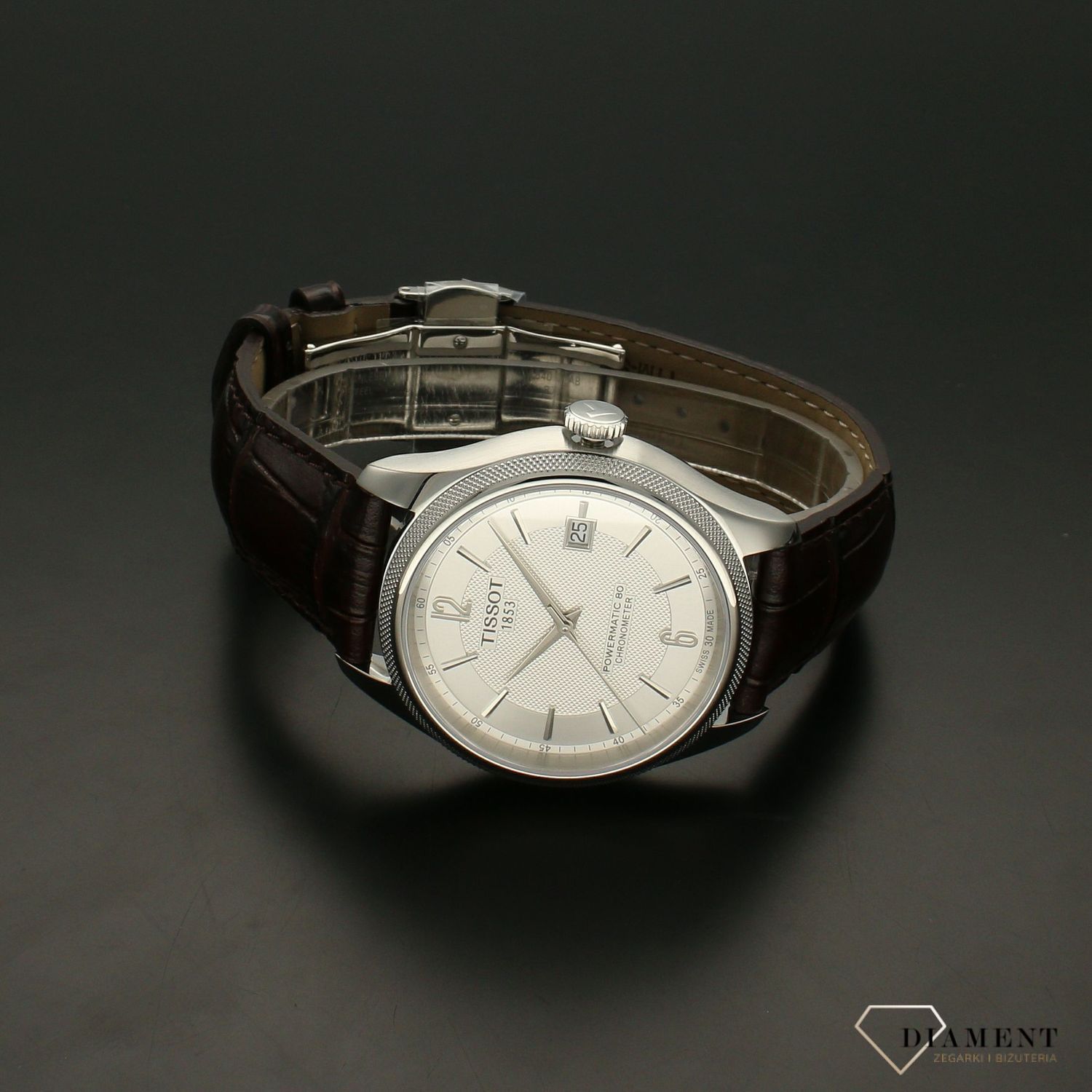 Zegarek męski Tissot na pasku skórzanym Ballade Powermatic 80 T108.408.16.037.00 z mechanizmem automatycznym. ✓.jpg