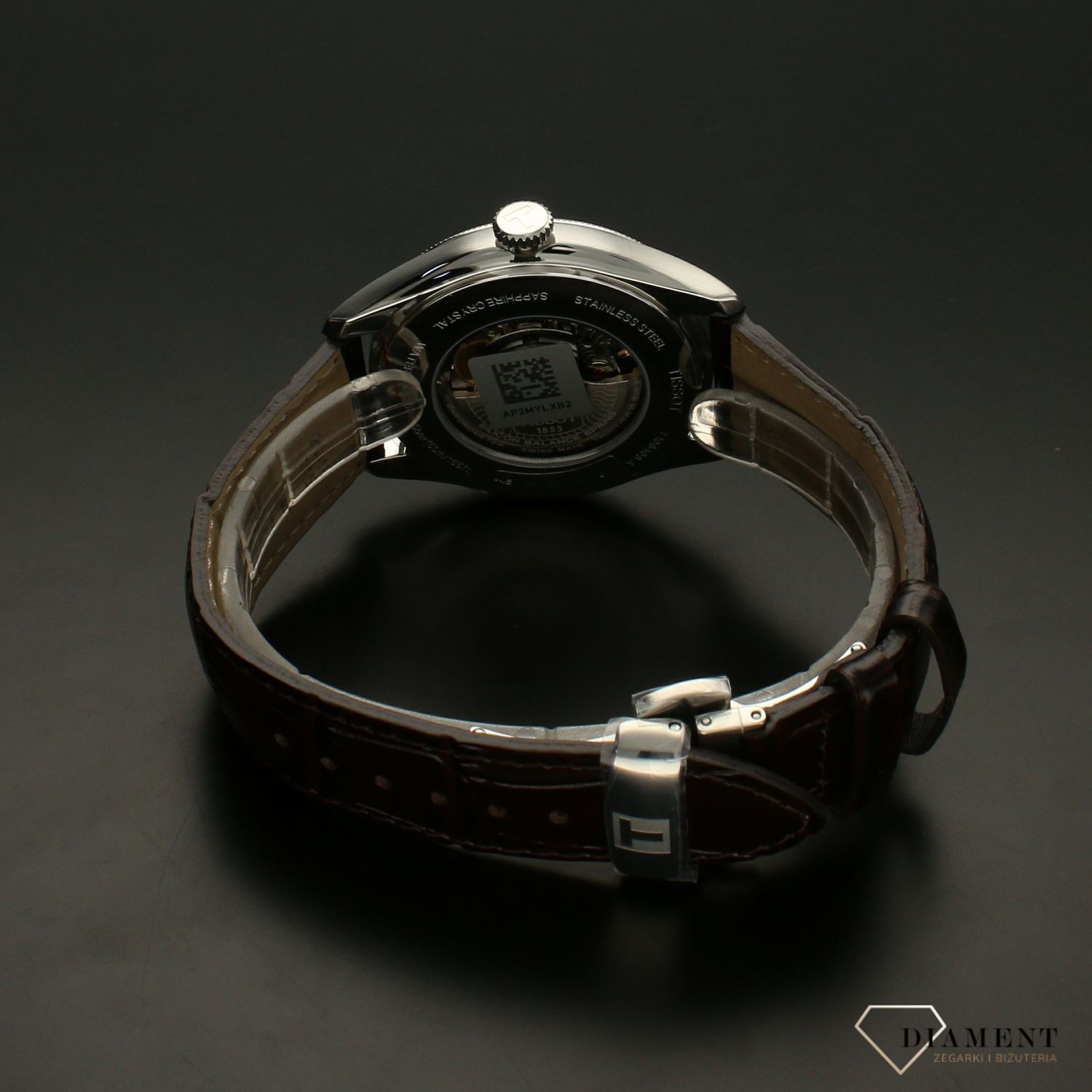 Zegarek męski Tissot na pasku skórzanym Ballade Powermatic 80 T108.408.16.037.00 z mechanizmem automatycznym. ✓.jpg