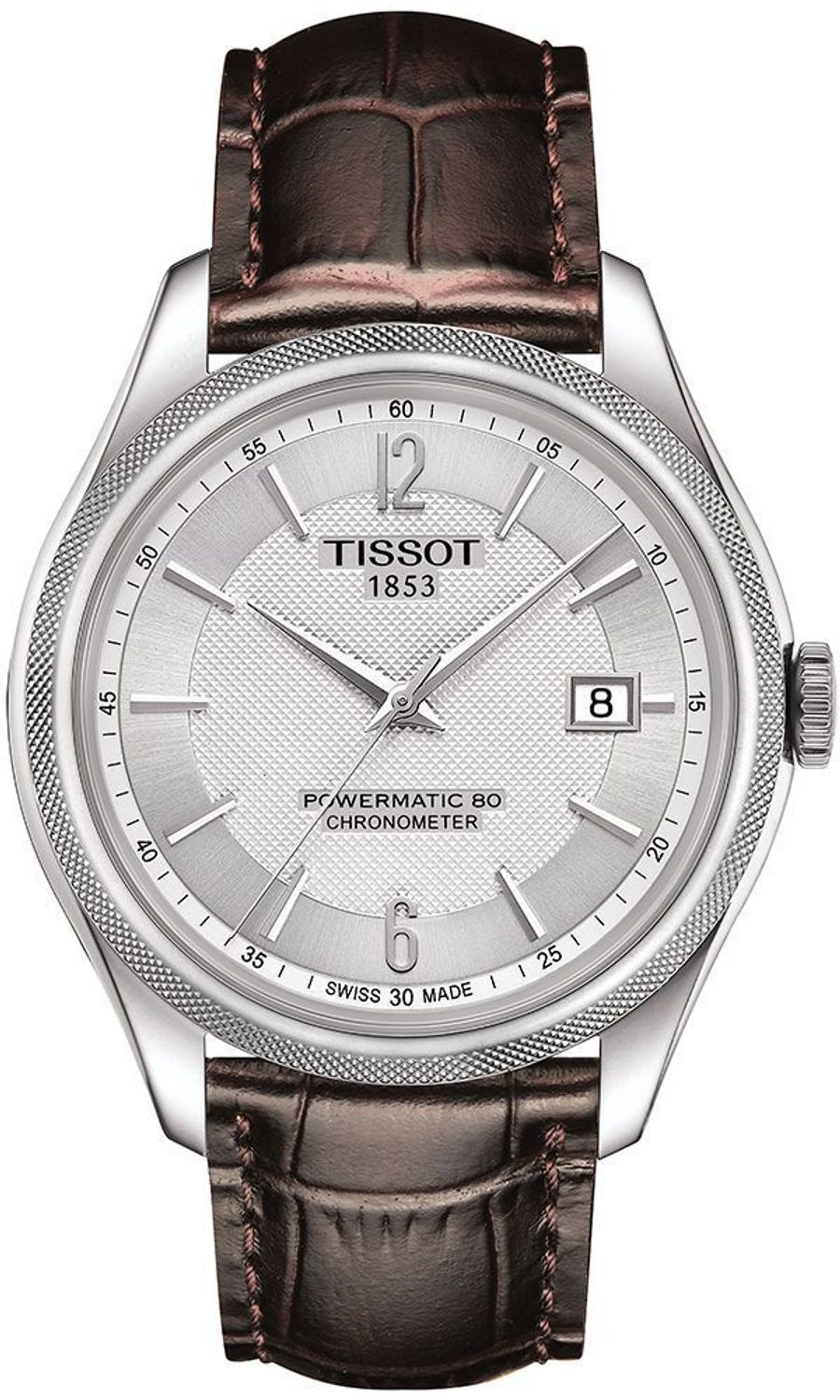 Zegarek męski Tissot na pasku skórzanym Ballade Powermatic 80 T108.408.16.037.00 z mechanizmem automatycznym. ✓.jpg