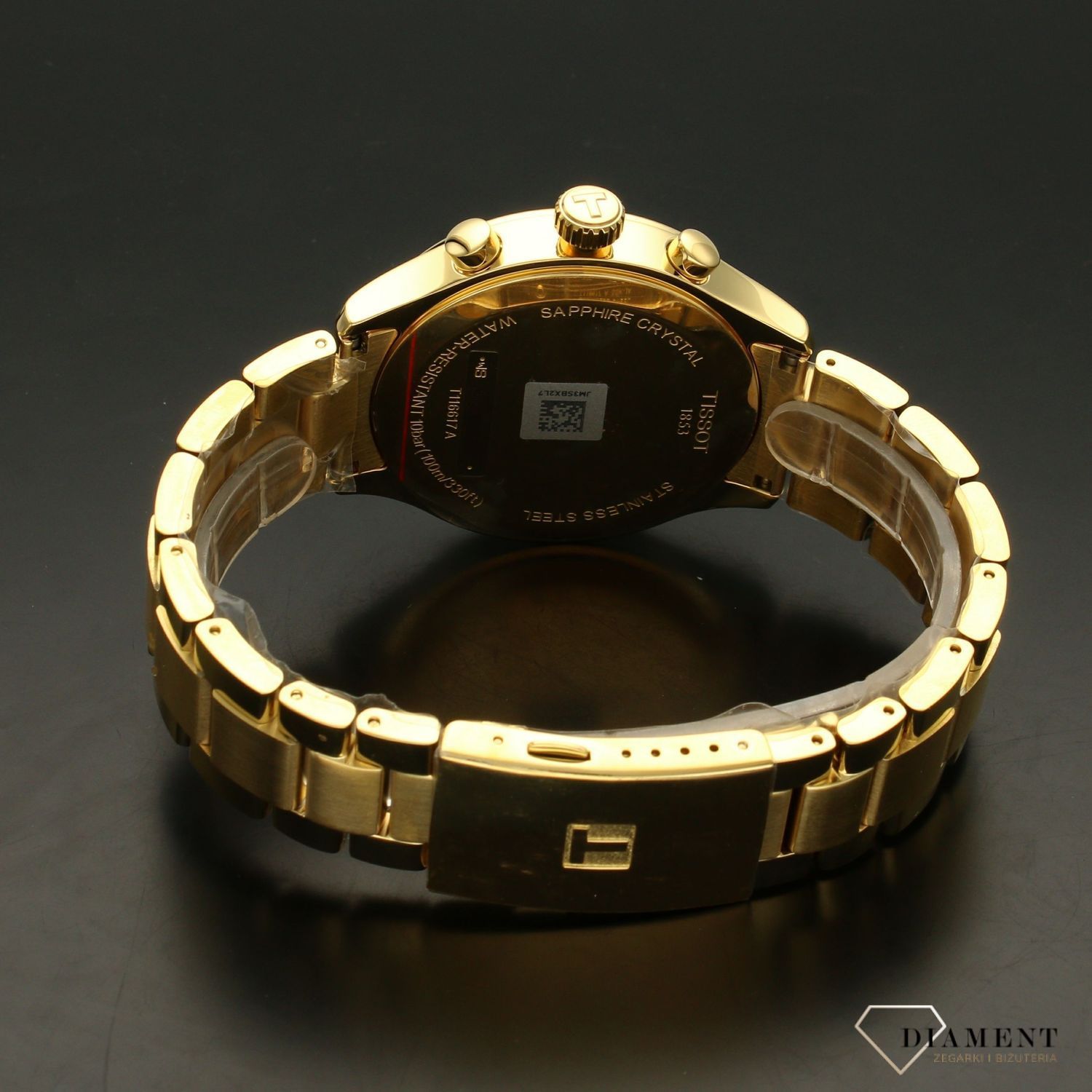 Zegarek męski ⌚ na złotej bransolecie  z czrną tarczą Tissot Chrono XL T116.617.33.051 (2).jpg