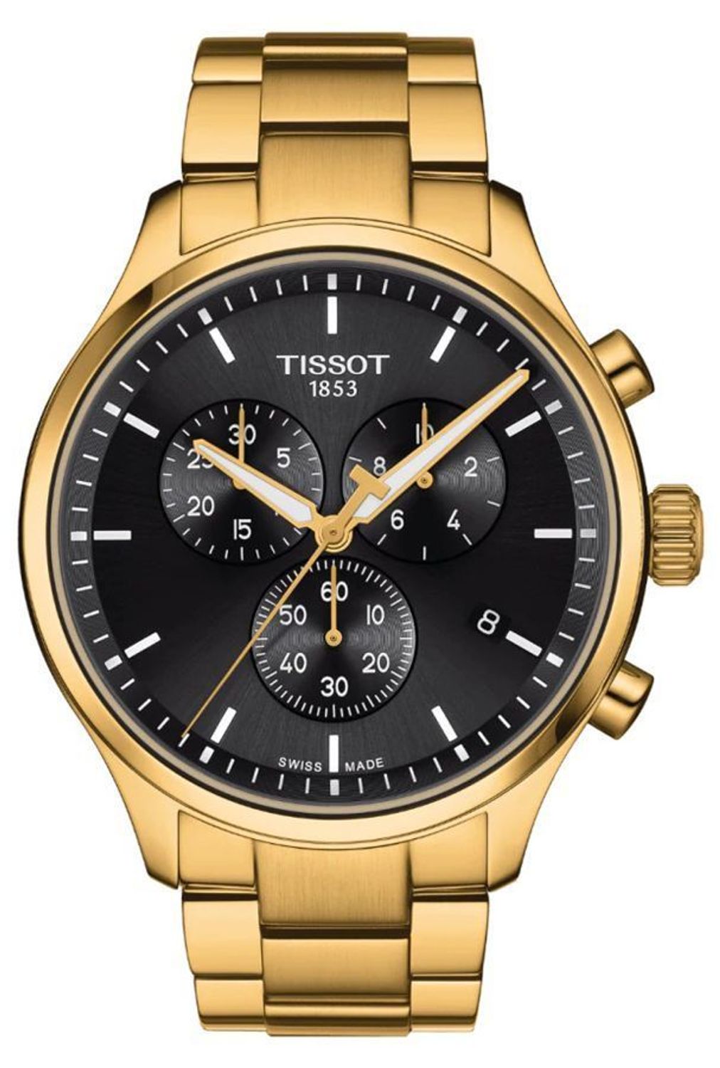 Zegarek męski ⌚ na złotej bransolecie  z czrną tarczą Tissot Chrono XL T116.617.33.051 (2).jpg