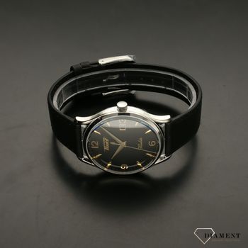 Elegancki zegarek męski marki Tissot na wytrzymałym i solidnym skórzanym pasku w kolorze czarnym. Wyraźna czarna tarcza ze złotymi dodatkami. Zapraszamy! aa (3).jpg