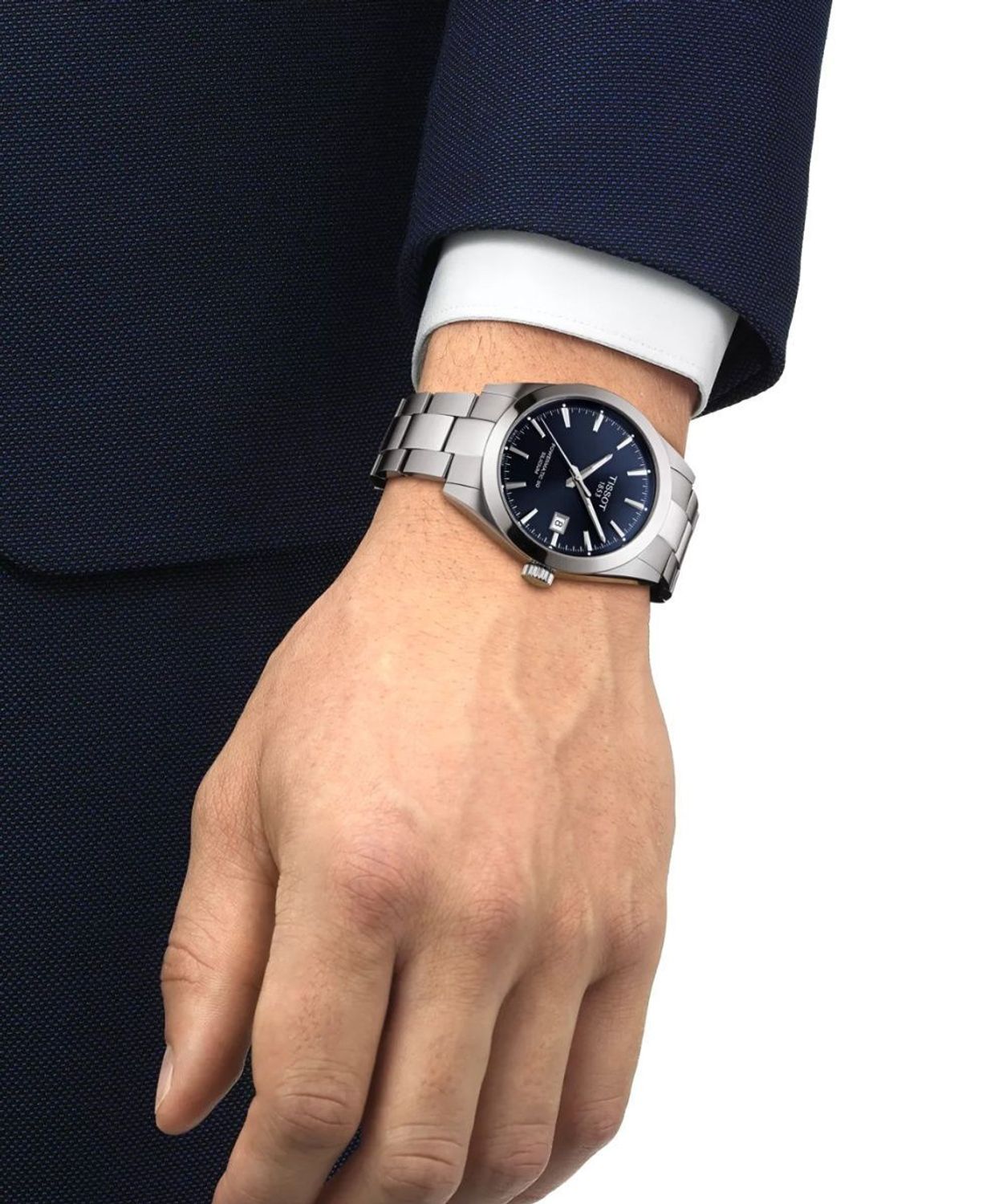 Tissot Gentleman Automatic 40 mm T127.407.11.041.00 - niebieska tarcza, stalowa bransoleta tissot niebieski.jpg