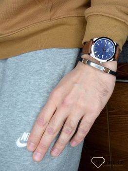 Zegarek męski Tissot Gentleman ' Nowoczesny klasyk'. Klasyczny model zegarka męskiego w nowoczesnym wydaniu- to właśnie model Tissot Gentelman T127.410.16.041.00. Brązowy pasek i niebieska tarcza (3).JPG