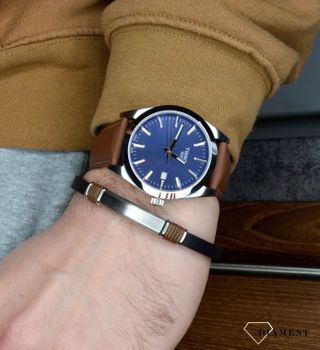 Zegarek męski Tissot Gentleman ' Nowoczesny klasyk'. Klasyczny model zegarka męskiego w nowoczesnym wydaniu- to właśnie model Tissot Gentelman T127.410.16.041.00. Brązowy pasek i niebieska tarcza (6).JPG