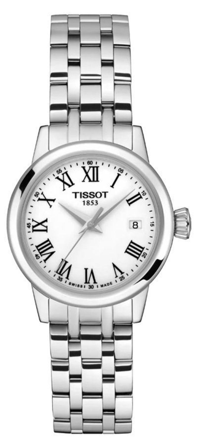Odkryj Tissot Classic Dream Lady – elegancki damski zegarek kwarcowy 28 mm z datownikiem i sekundnikiem, na skórzanym pasku lub stalowej bransolecie 316L. Klasyka i szwajcarska jakość.1.jpg
