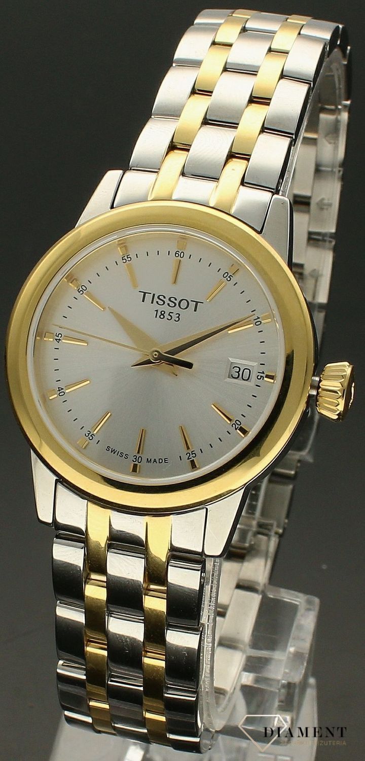 Zegarek damski Tissot Classic Dream Lady T129.210.22.031.00. Zegarek damski Tissot. Damski zegarek kwarcowy. Damski zegarek w złoto-srebrnej kolorystyce. Zegarek damski Tissot na bransolecie. Zegarek kobiecy idealny na prezent..jpg