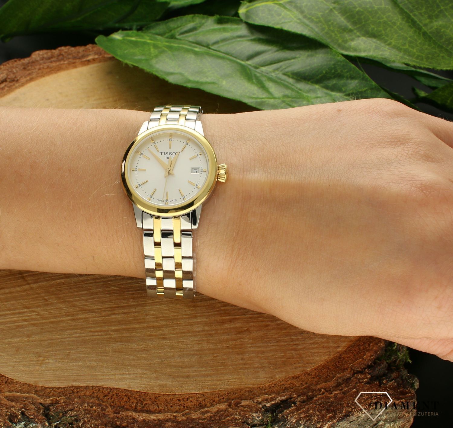 Zegarek damski Tissot Classic Dream Lady T129.210.22.031.00. Zegarek damski Tissot. Damski zegarek kwarcowy. Damski zegarek w złoto-srebrnej kolorystyce. Zegarek damski Tissot na bransolecie. Zegarek kobiecy idealny na prezent..jpg