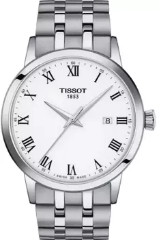 Odkryj Tissot CLASSIC DREAM 42mm – klasyczny szwajcarski zegarek z mechanizmem kwarcowym, datownikiem, szafirowym szkłem i elegancką stalową bransoletą lub paskiem skórzanym. 1.webp