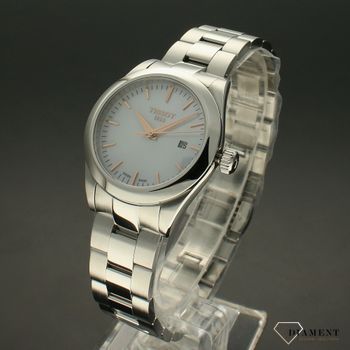 Zegarek damski na bransolecie marki Tissot T-My Lady  T132.010.11.111.00 w zestawie z dodatkowym paskiem w kolorze perłowym i zapięciem motylkowym.  (2).jpg