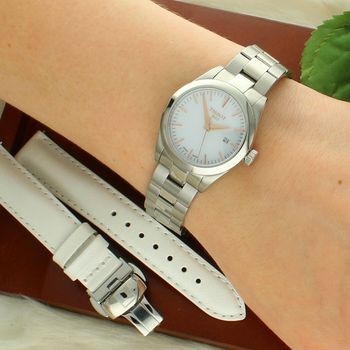 Zegarek damski Tissot T-My Lady T132.010.11.111.00 – perłowa tarcza, grawer gratis komplet.jpg