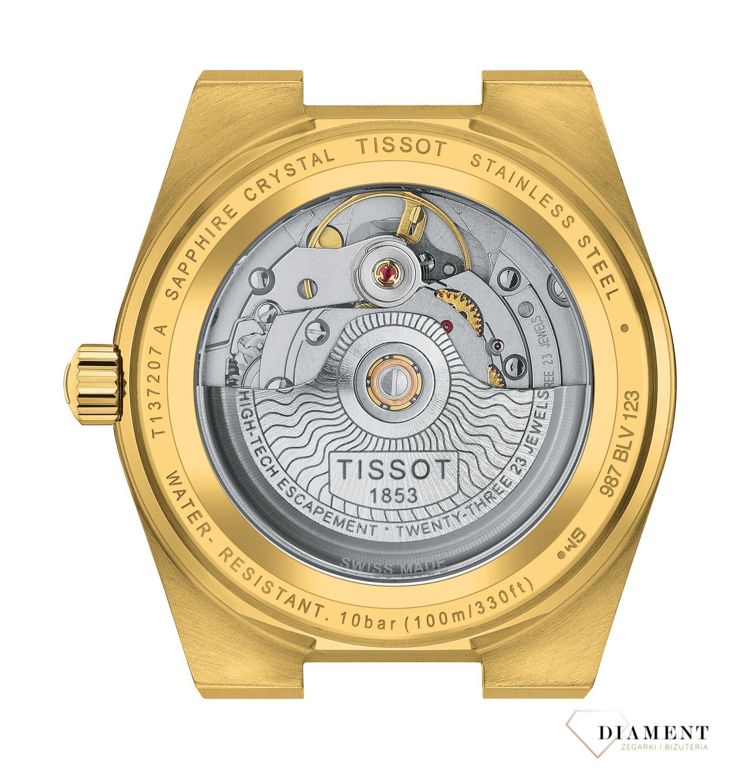 Zegarek damski Tissot PRX Powermatic 80 T137.207.33.021.00 na złotej bransolecie (3).jpg