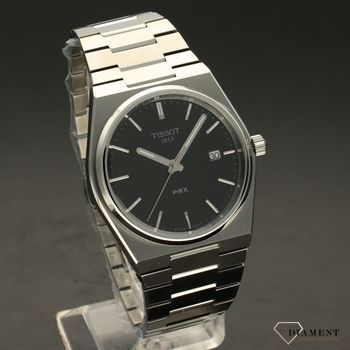 Zegarek męski na bransolecie z czarną tarczą i szafirowym szkłem Tissot PRX T137.410.11.051 (1).jpg