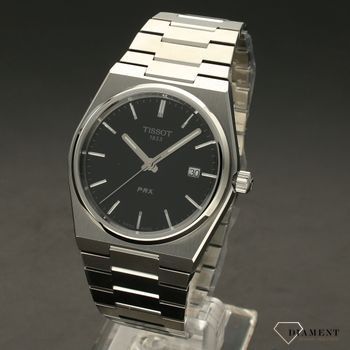 Zegarek męski na bransolecie z czarną tarczą i szafirowym szkłem Tissot PRX T137.410.11.051 (2).jpg