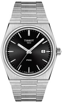 Zegarek męski na bransolecie z czarną tarczą Tissot z szafirowym PRX T137.410.11.051 (1).jpg