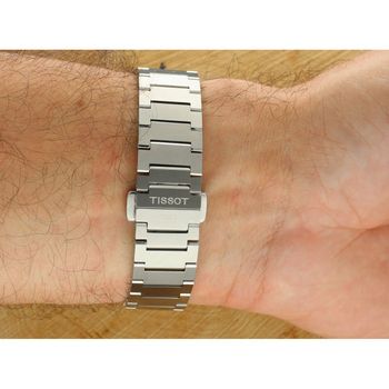 Stylowy zegarek męski Tissot PRX z zieloną tarczą, szkłem szafirowym, szwajcarskim mechanizmem kwarcowym i wodoszczelnością 100M. Klasyka i nowoczesność w jednym.5.jpg