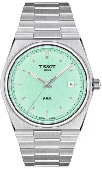 Zegarek męski na bransolecie z zielona tarczą Tissot PRX T137.410.11.091.01  (3).webp
