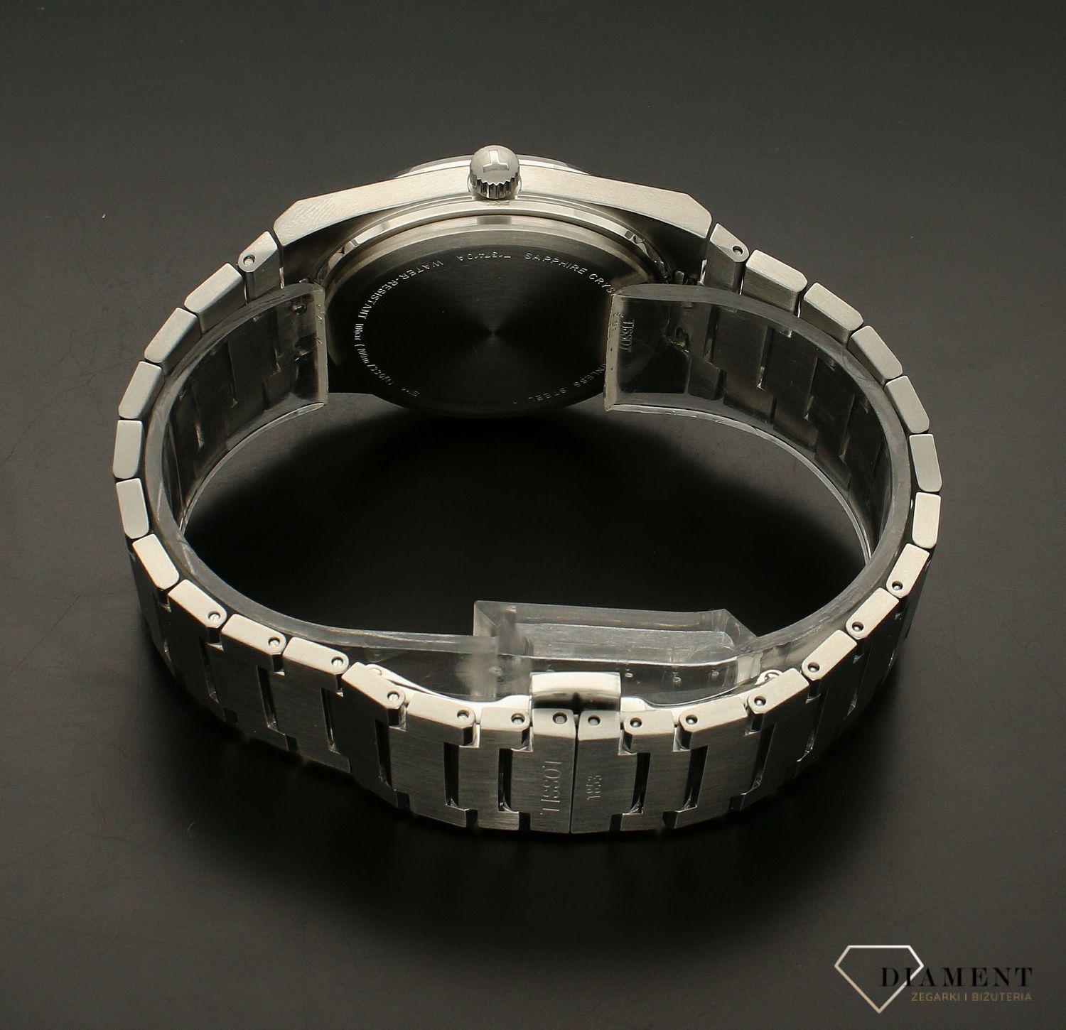 Zegarek męski na bransolecie z zielona tarczą Tissot PRX T137.410.11.091.01  (3).webp