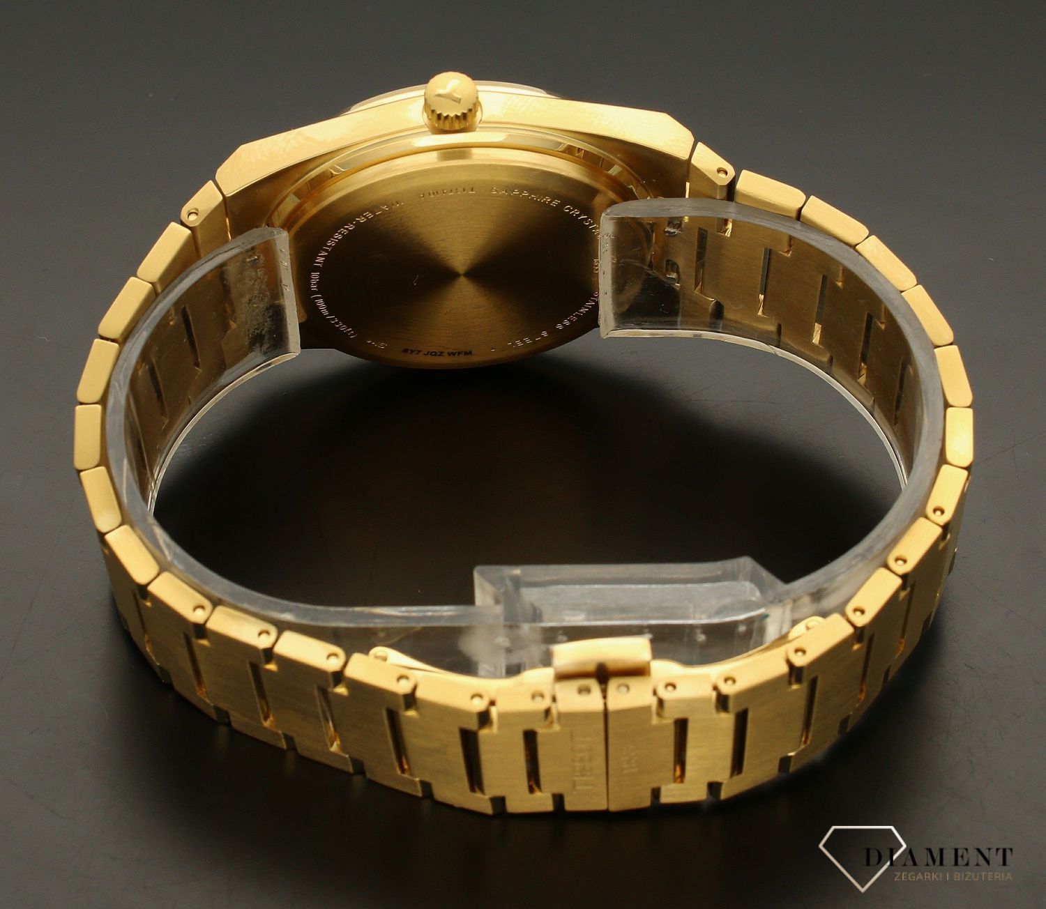 Zegarek męski Tissot PRX w złotym kolorze T137.410.33.021.00. Zegarek męski Tissot. Zegarek męski w złotym kolorze. Zegarek męski do nurkowania. Zegarek wodoszczelny. Zegarek męski elegan.jpg