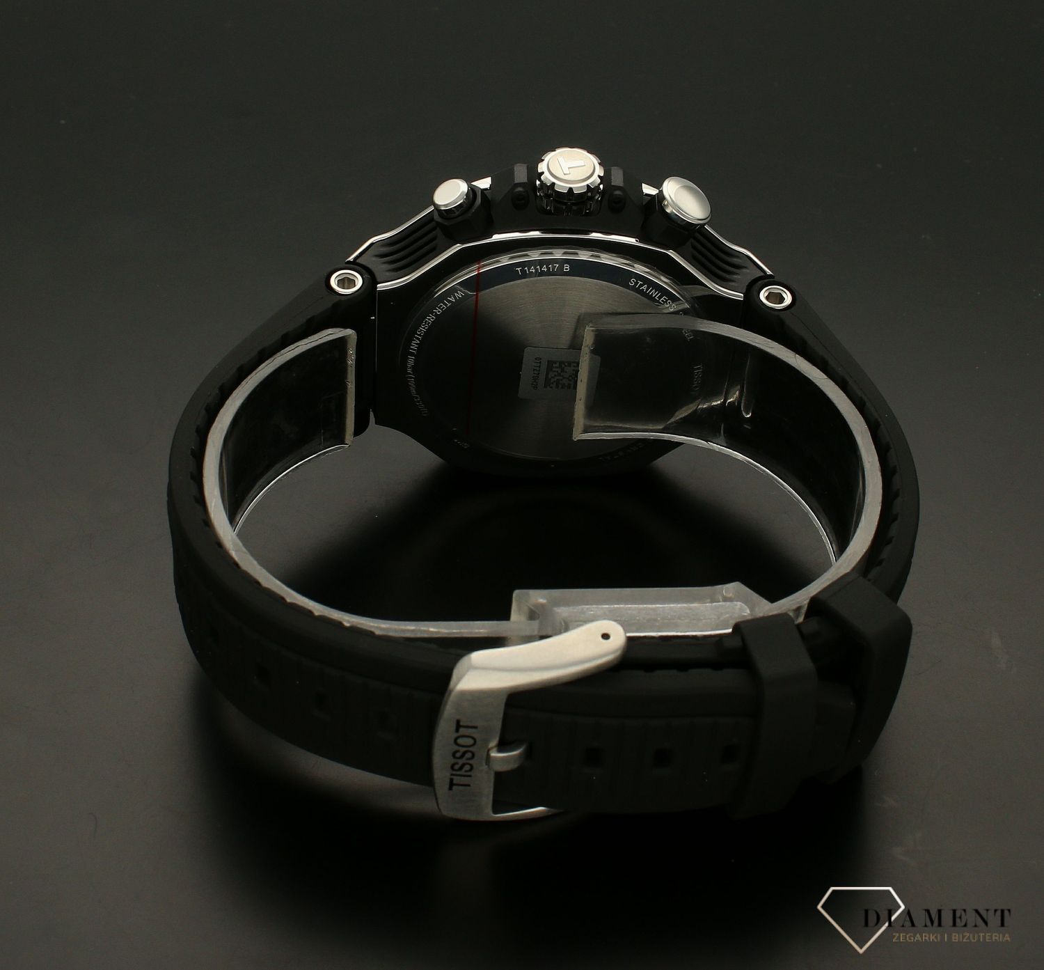 Zegarek męski Tissot T-RACE CHRONOGRAPH T141.417.17.011.00. Tissot T-Race to zwycięzca na torze i poza nim. Inspirowane wyścigami motocyklowymi detale i dynamiczny styl wzbogacony odrobiną krzykliwych kolorów. Sportowy zegarek Tissot T-Race  (3).jpg