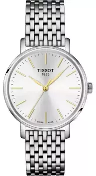 Tissot Everytime, Tissot T143.210.11.011.01, zegarek damski Tissot, zegarek srebrny damski, Tissot ETA F06.412, zegarek szwajcarski damski, elegancki zegarek Tissot, Tissot szafirowe szkło1.webp