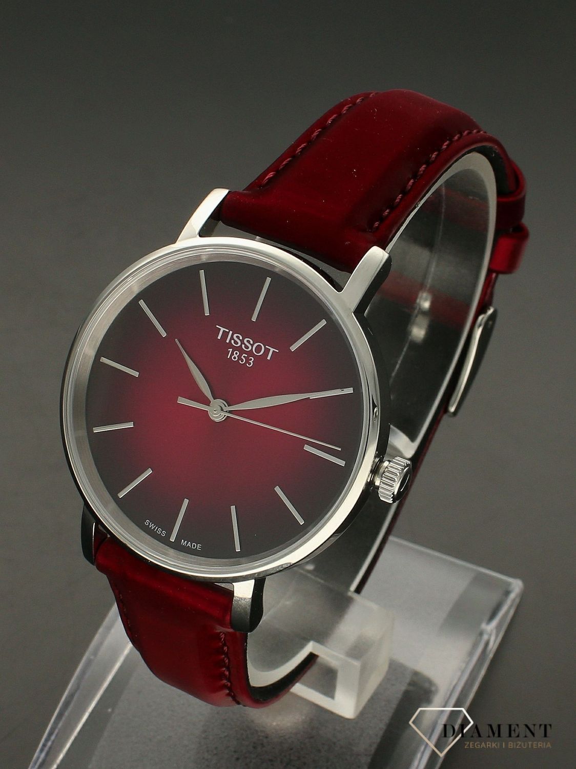 Zegarek damski Tissot Everytime Lady na bordowym pasku T143.210.17.331.00..jpg