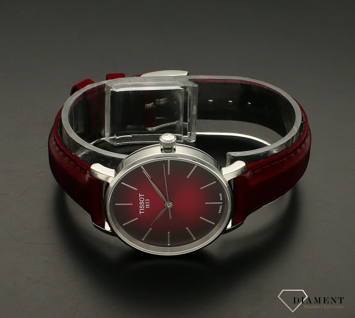 Zegarek damski Tissot Everytime Lady na bordowym pasku T143.210.17.331.00..jpg