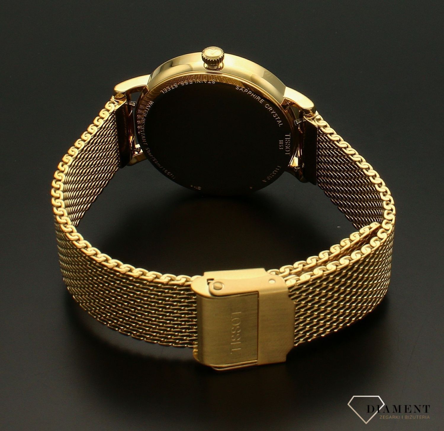 Zegarek damski na złotej bransolecie Tissot Everytime T143.210.33.021 (1).webp