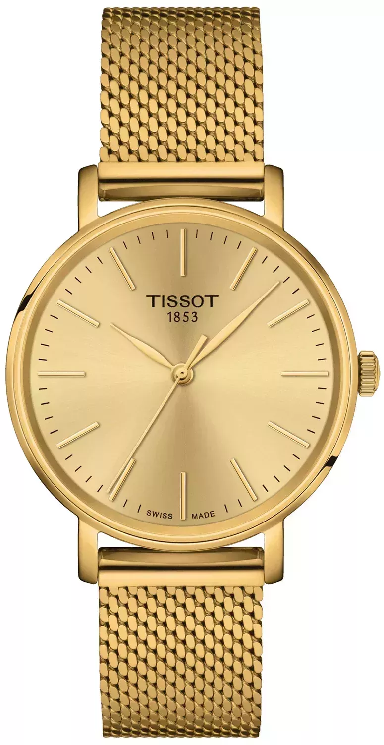 Zegarek damski na złotej bransolecie Tissot Everytime T143.210.33.021 (1).webp