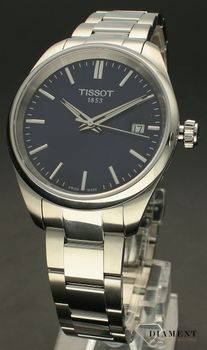 Zegarek damski Tissot PR 100 na bransolecie z granatową tarcza T150.210.11.041.00. Zegarek damski Tissot. Męski zegarek szwajcarski Tissot. Zegarek damski z granatową tarczą na bransolecie. Damski zegarek T.jpg