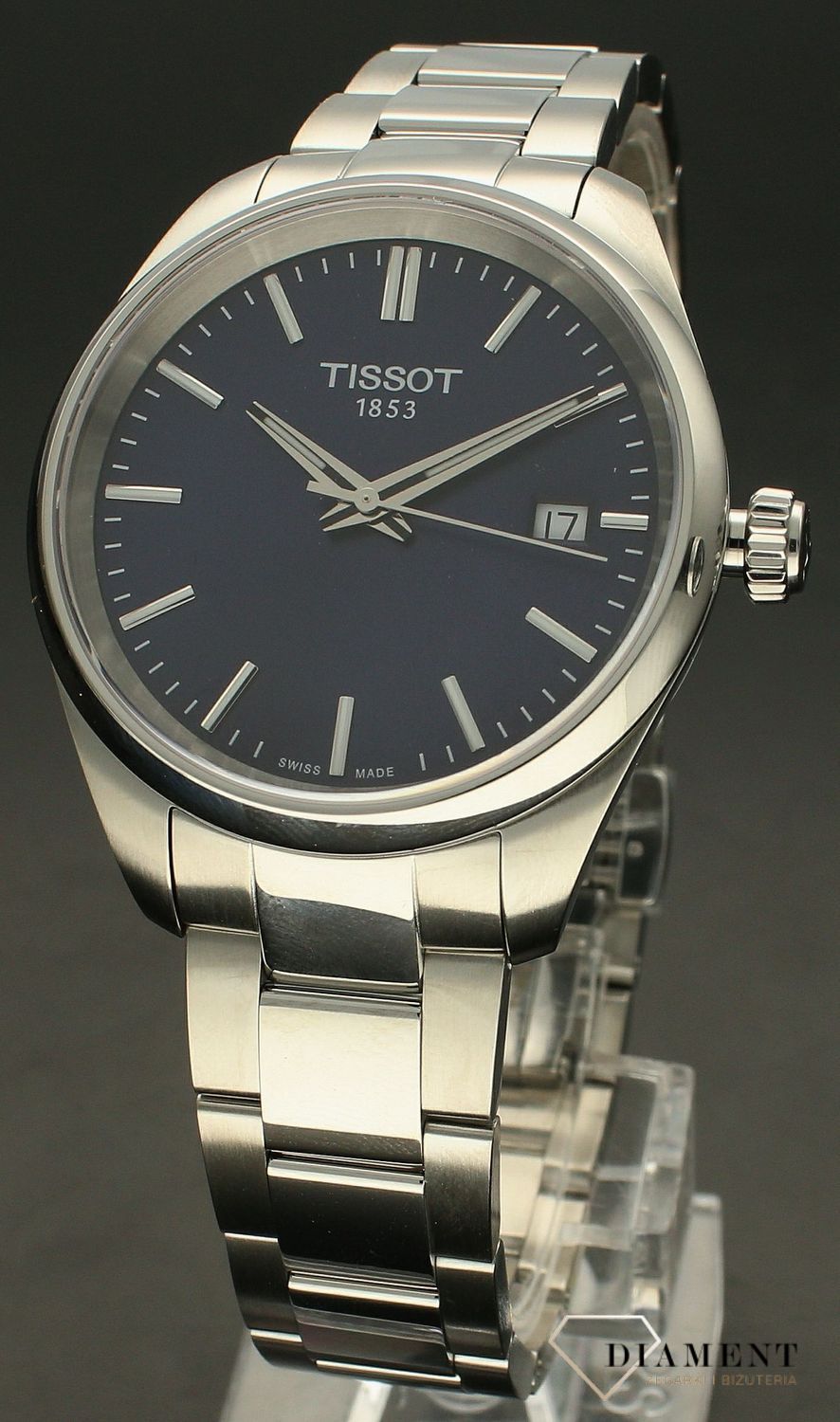 Zegarek damski Tissot PR 100 na bransolecie z granatową tarcza T150.210.11.041 (1).jpg