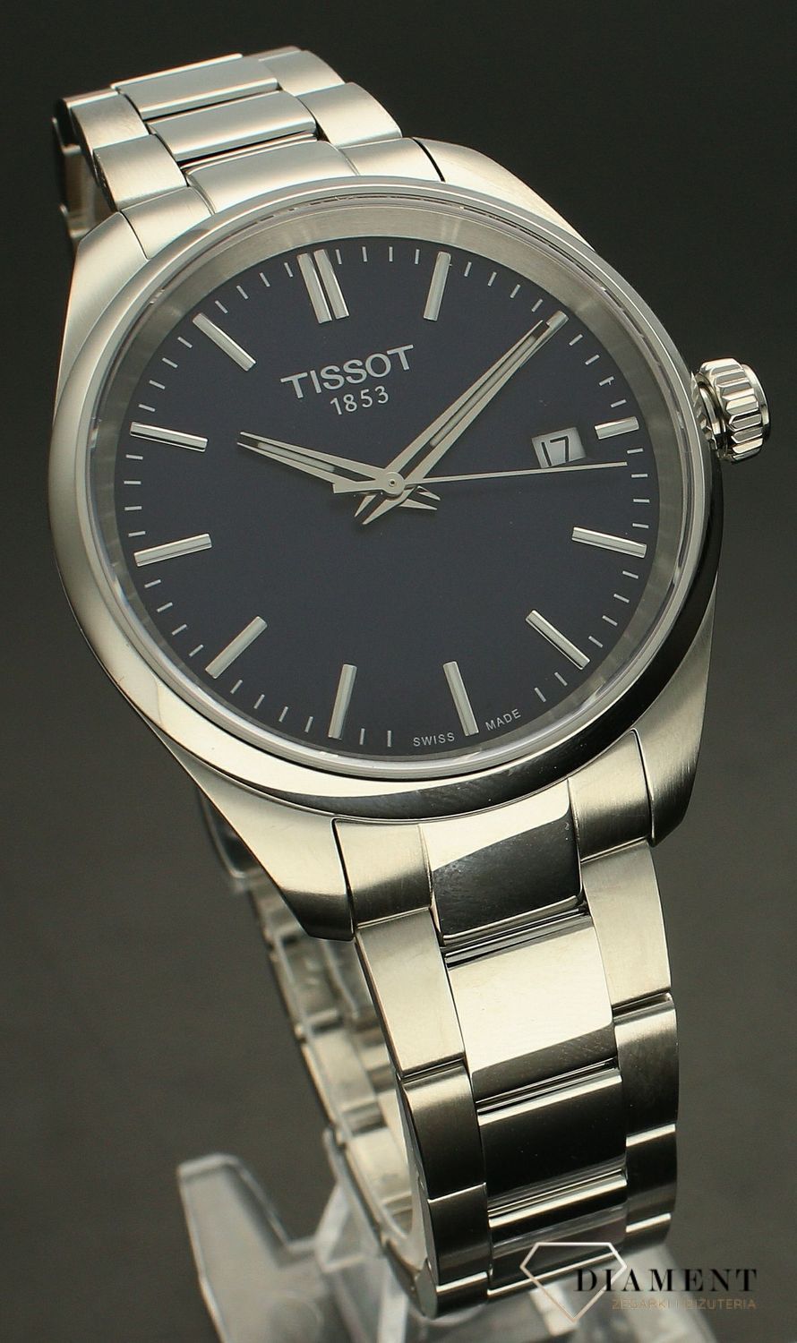 Zegarek damski Tissot PR 100 na bransolecie z granatową tarcza T150.210.11.041 (1).jpg