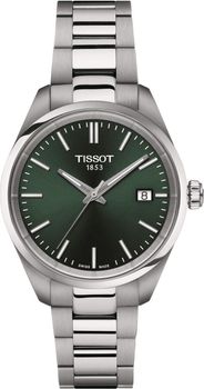 Odkryj Tissot PR 100 Quartz 34mm – elegancki damski zegarek z zieloną tarczą, szafirowym szkłem, stalową kopertą i bransoletą 316L. Mechanizm Swiss Made F05.115 z funkcją EOL. Wodoodporny do 100.jpg
