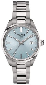 Zegarek damski Tissot PR 100 na bransolecie z błękitną tarcza T150.210.11.351.00. Zegarek damski Tissot. Zegarek damski na bransolecie. Zegarek Tissot PR 100. Zegarek damski klasyczny idealny na prezent (2).jpg