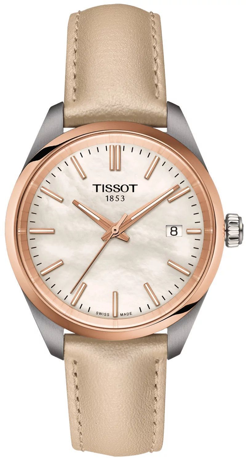Zegarek damski z perłową tarczą na pasku Tissot PR 100 T150.210.26.111.00. Damski zegarek Tissot. Zegarek damski Tissot z perłową tarczą. Zegarek damski Tissot na eleganckim pasku. Damski Tissot z kolekcji PR 100. Zegarek na prezent dla kobi.jpg