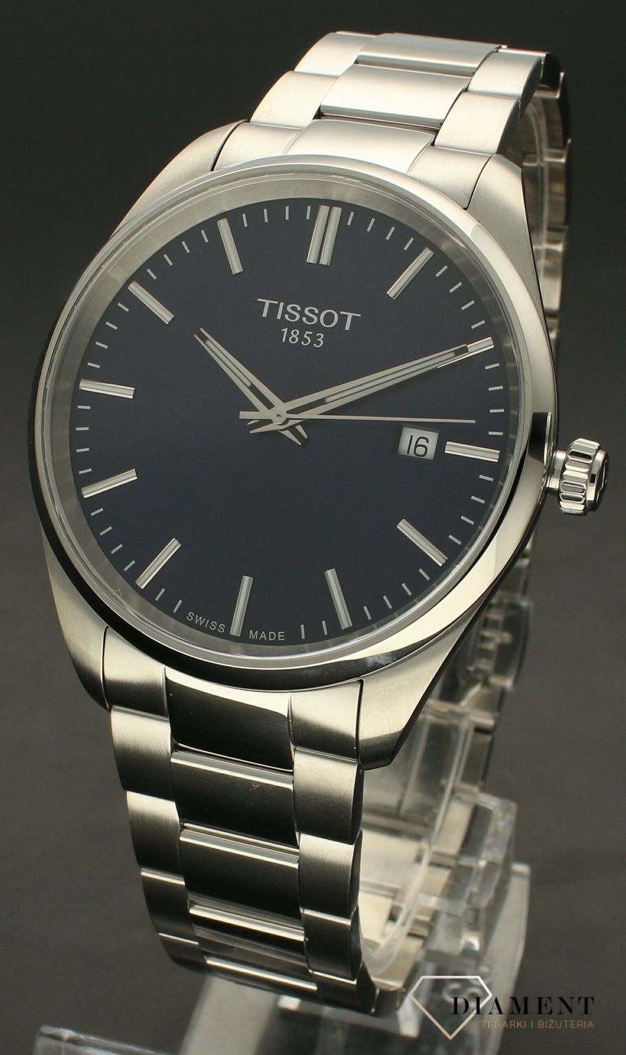Zegarek męski Tissot PR 100 na bransolecie z granatową tarczą T150.410.11.041 (1).jpg