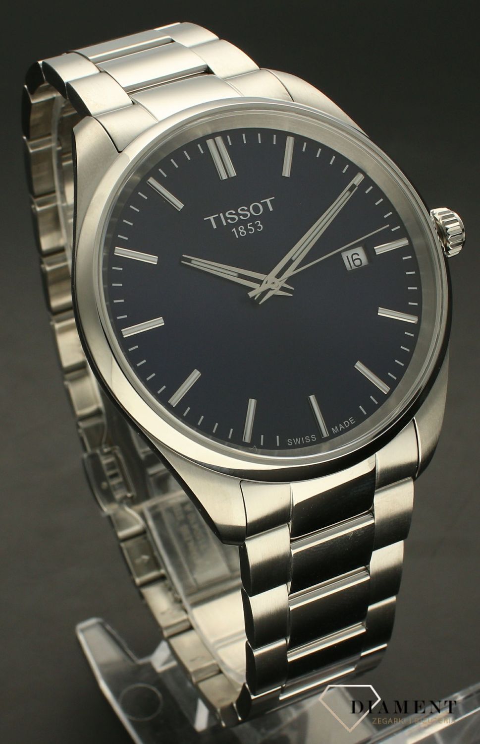 Zegarek męski Tissot PR 100 na bransolecie z granatową tarczą T150.410.11.041 (1).jpg