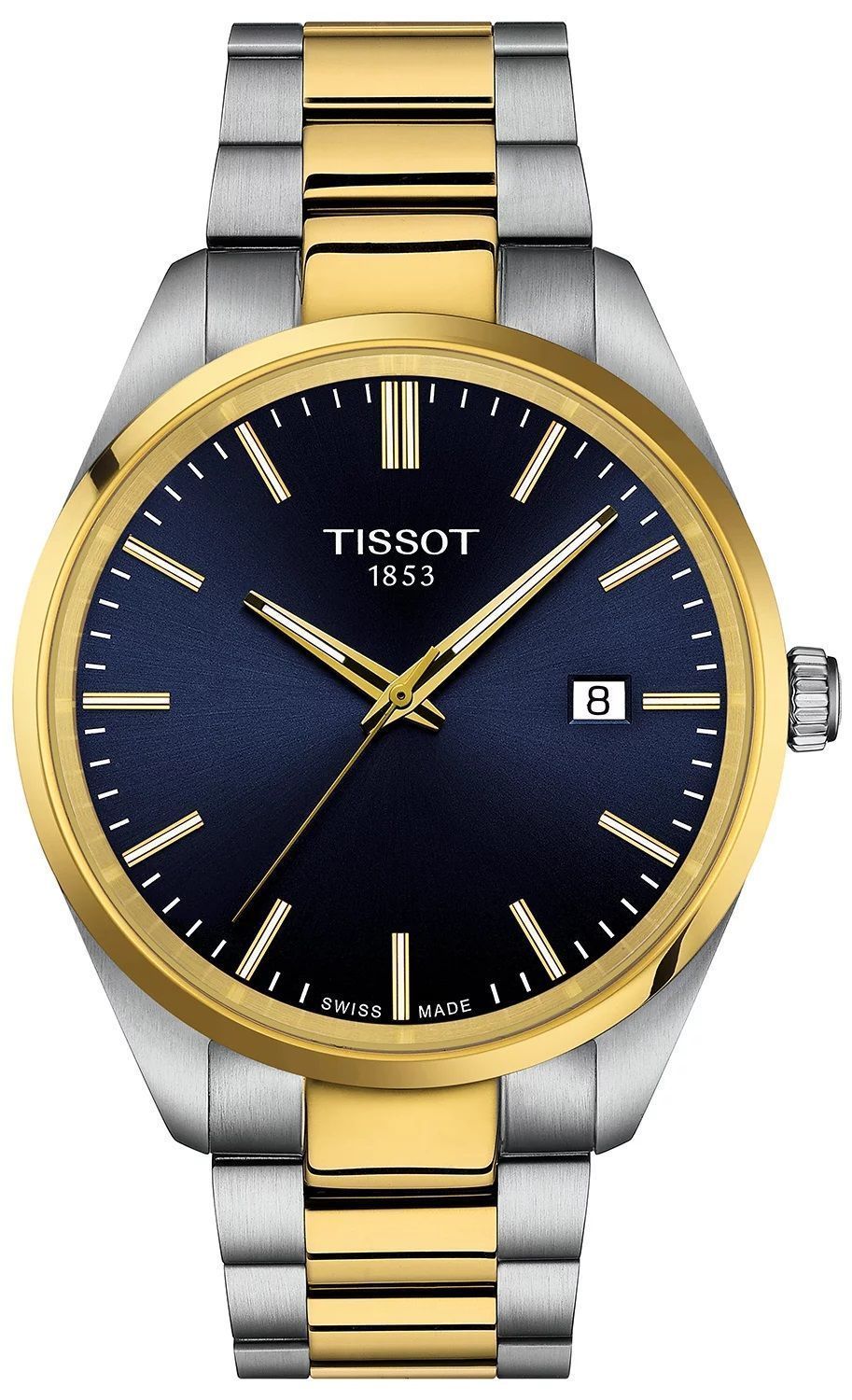 Zegarek męski Tissot PR 100 srebrno-złoty T150.410.22.041.00. Zegarek męski Tissot. Męski zegarek szwajcarski Tissot. Zegarek męski srebrno-złoty na bransolecie. Męski zegarek Tissot z kolekcji PR100. Zegarek męski idealny na prezent (2).jpg