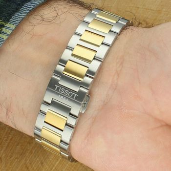 Tissot PRC 100 Solar T151.422.22.031.00 to elegancki zegarek męski 39 mm z mechanizmem solarnym, dwukolorową stalową kopertą, szafirowym szkłem, datownikiem i wodoszczelnością 100 m.5.jpg