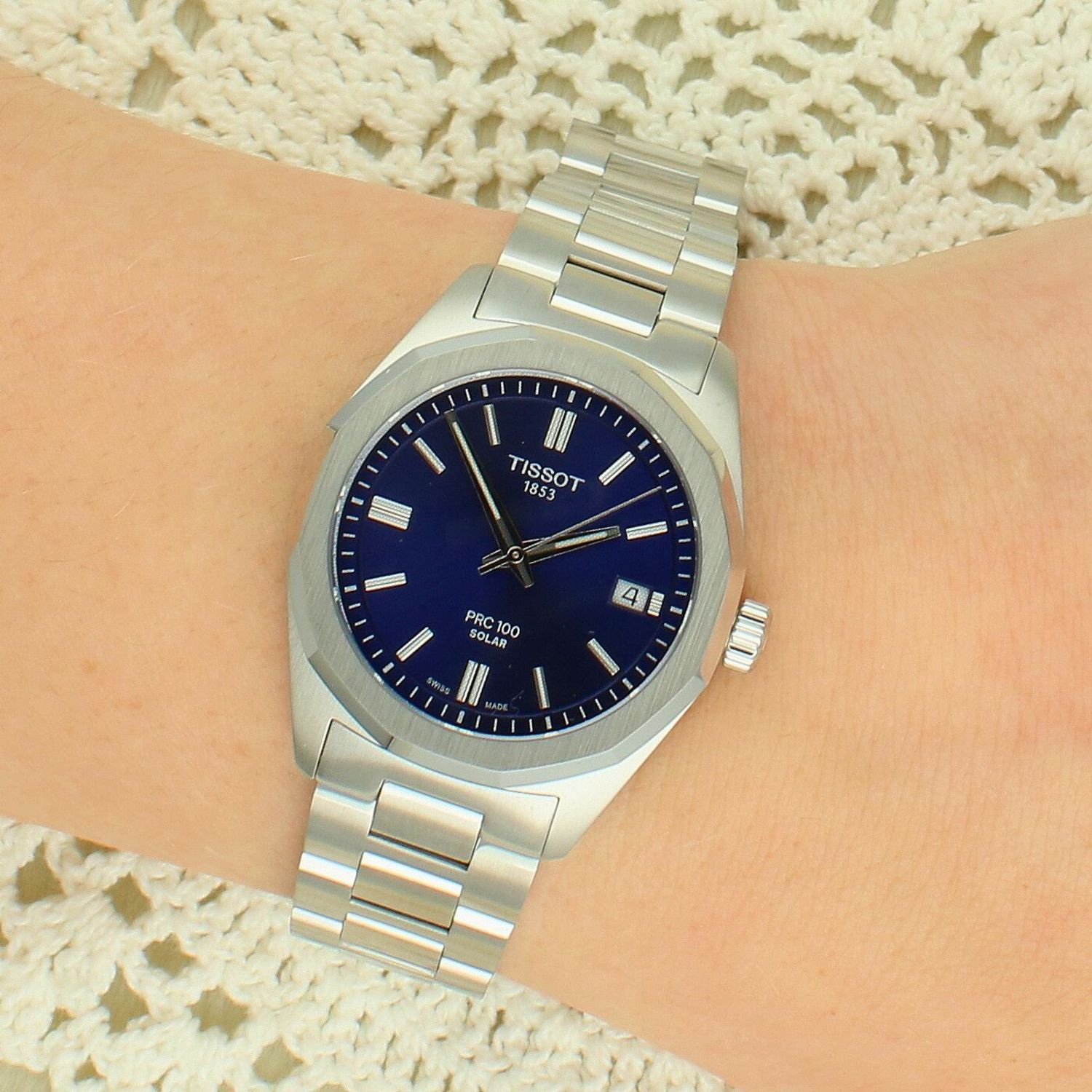 Tissot PRC 100 Solar Lady T151.822.11.041.00 – damski zegarek solarny 34 mm niebieska tarcza blue szwajcarski.jpg