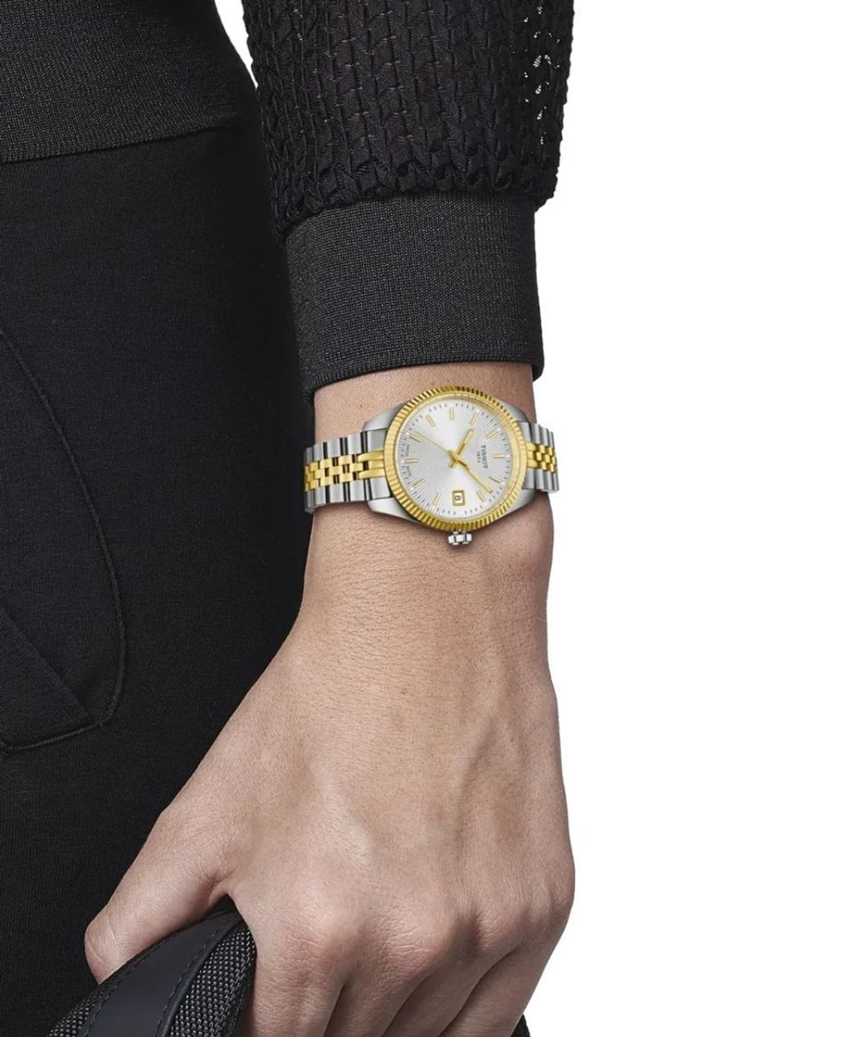 Zegarek Tissot Ballade 34mm T156.210.22.031.00 – damski zegarek srebrno-złoty swiss.jpg