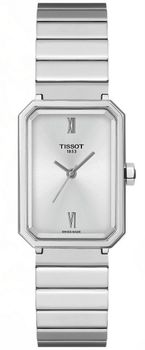 Damski zegarek Tissot SRV 30 T160.110.11.033.00 z prostokątną kopertą, srebrną tarczą, stalową bransoletą i mechanizmem kwarcowym ETA 902.101. Szafirowe szkło, wodoszczelność 5 ATM – elegancja 1.jpg