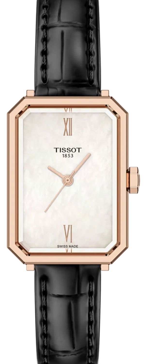 Tissot SRV T160.110.36.113.00 – damski zegarek prostokątny z masą perłową i szkłem szafirowym pasek czarny.jpg