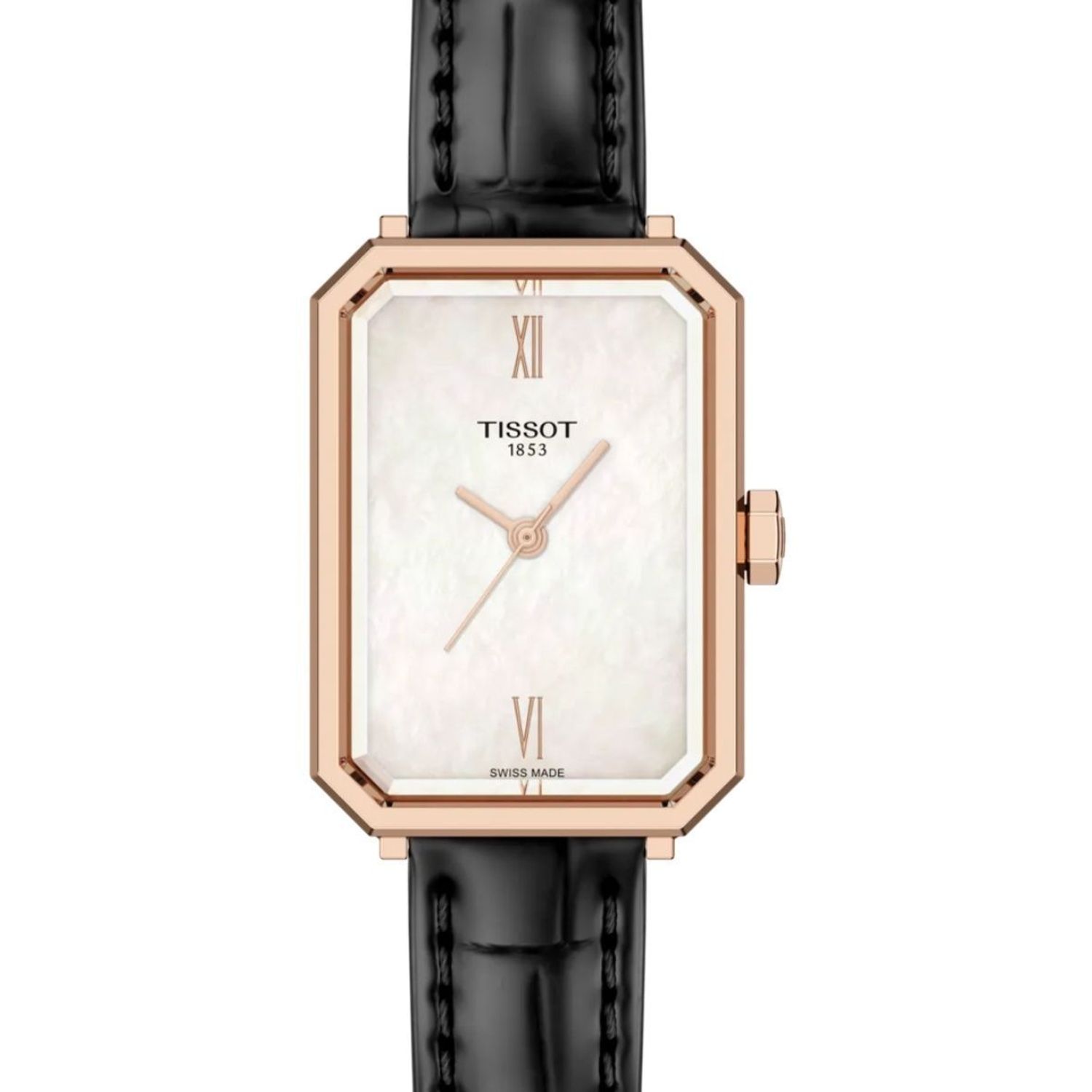 Tissot SRV T160.110.36.113.00 – damski zegarek prostokątny z masą perłową i szkłem szafirowym pasek czarny.jpg