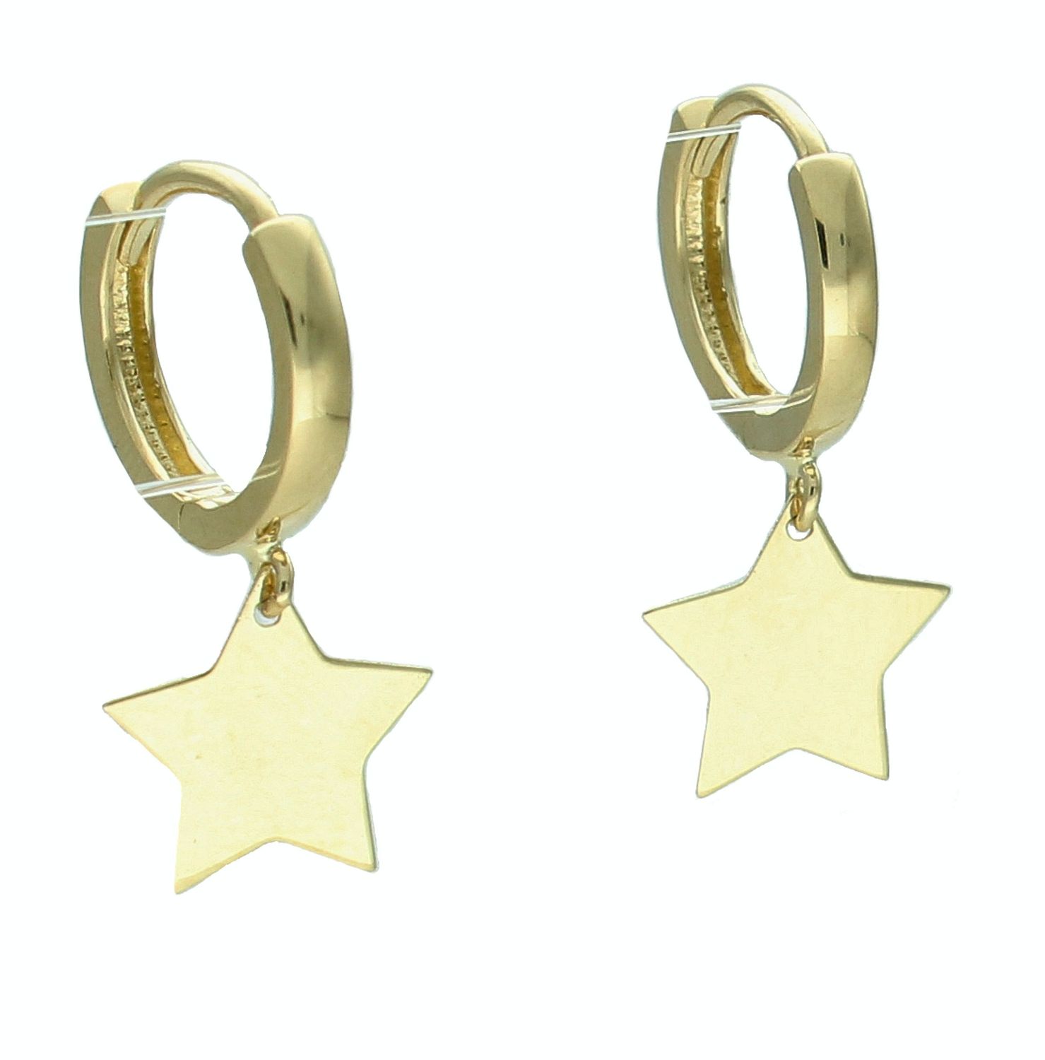 Złote kolczyki damskie 585 kółeczka z gwiazdkami T23-E-EHG-1-LZ-1.  Złote kolczyki damskie. Kolczyki złote kołeczka. Kolczyki złote z zawieszkami. Kolczyki złote gwiazdki. Złote kolczyki dla dziewczynki. Kolczyki złote idealne.jpg