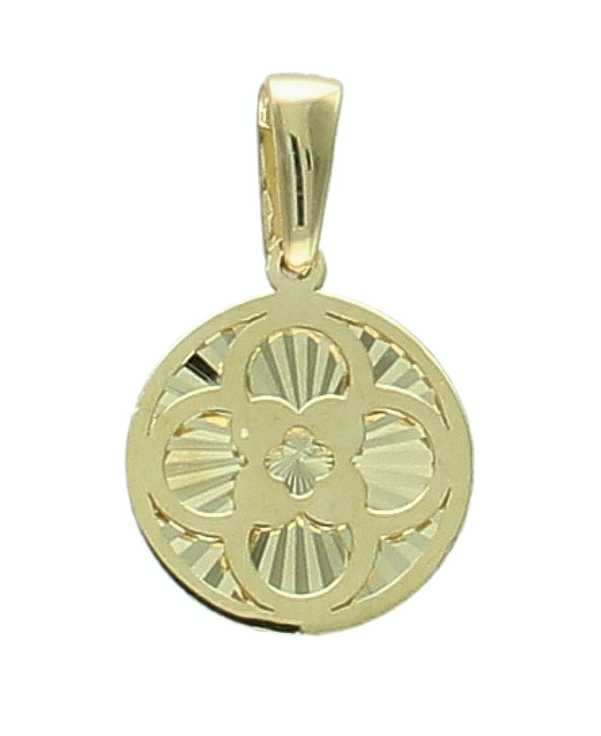 Złota zawieszka 585 nacinany kwiatek T23-P-0218-13-LZ. Złota zawieszka damska. Złoty wisiorek do łańcuszka. Zawieszka Złota nacinany kwiatek. Złota zawieszka płaska kwiatek na prezent..jpg