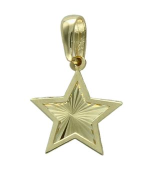 Złota zawieszka gwiazda 585 gwiazdka 1 cm grawerowana  T23-P-0218-3-LZ-DC. Złota zawieszka damska. Złoty wisiorek do.jpg