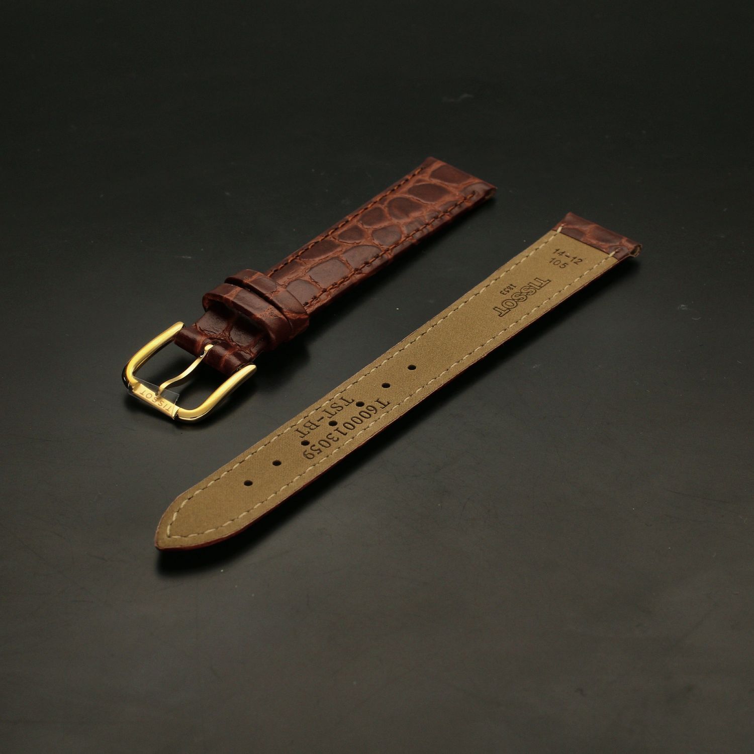 Pasek do zegarka TISSOT T600013059 brązowy 14-12 mm Oryginalny Tissot.jpg